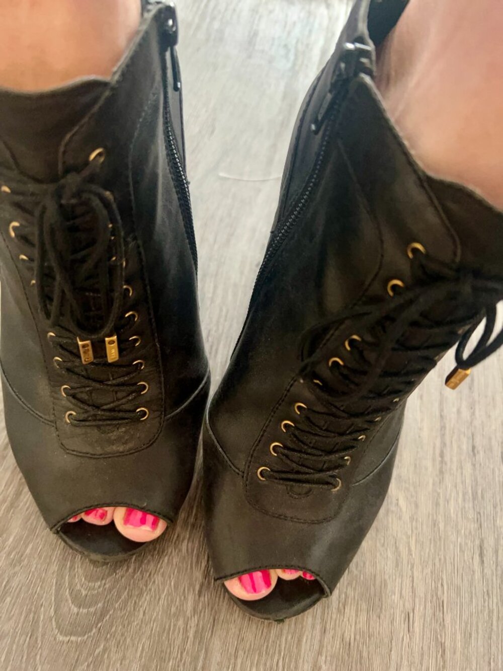 🖤 Vince Camuto Leather Lace-Up Booties — My Personal Pair🌸✨
